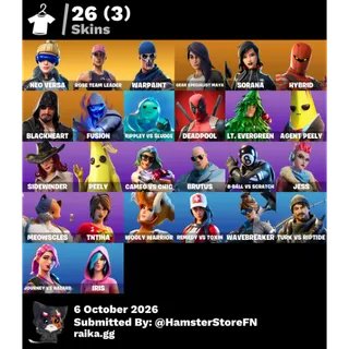 FORTNITE ACCOUNT | 26 skins | OG STW | Neo Versa | Gear Specialist Maya | Sorana | Hybrid | Blackheart | Fusion |