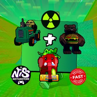 Divine | Radioactive: Burgerini Bearini + Bulbito Bandito + Strawberry Elephant - Escape Tsunami For Brainrots