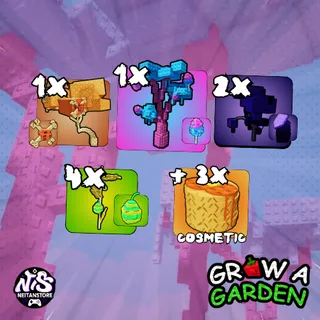 1x Elder Candy Blossom, 1x Bone Blossom, 2x Moon Mango, 4x Easter Egg + 3x Pancake (Cosmetic) - Account | Grow a Garden 