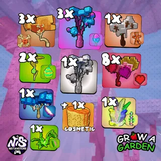 Blossom ACC: 4x Elder Candy Blossom + 3x Bone Blossom + 1x Heart Blossom Tree + Gingerbread Blossom - Account | Grow a Garden 