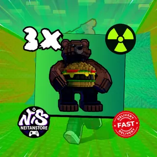 Divine | 3x Radioactive Burgerini Bearini - Escape Tsunami For Brainrots