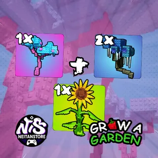 1x Elder Candy Blossom Tree + 2x Moon Blossom Tree + 1x Legacy Sunflower Tree - VNG Account | Grow a Garden 