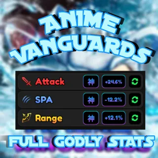 Full Godly Stats Set - Anime Vanguard