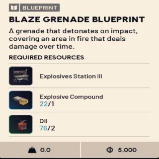 Blaze Grenade Blueprint