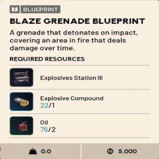 Blaze Grenade Blueprint