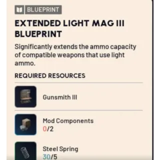 Extended light mag 3 blueprint 
