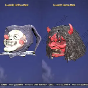 demon and buffon masks