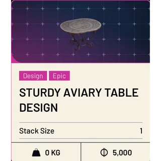 Sturdy aviary table design