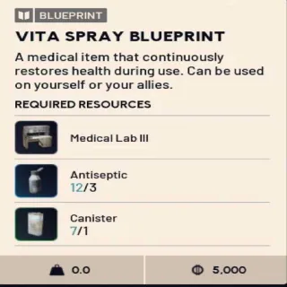 Vita Spray Blueprint