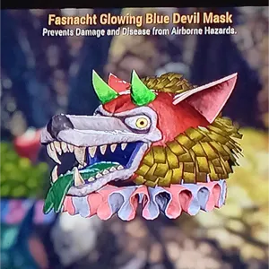 glowing blue devil mask
