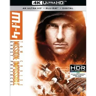 Mission Impossible 4 Ghost Protocol (4KUHD) – Vudu Digital Code Only (Redeem on Paramount Site)