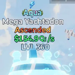 Go Up For Brainrot Aqua Mega Yachtadon 1 Trait Lvl 360