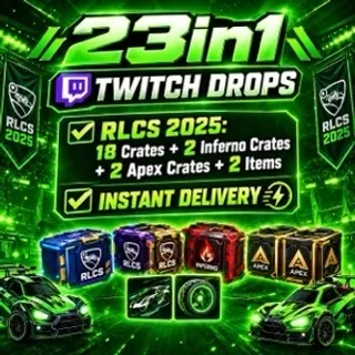 ☑️23in1 - RLCS 2025 Crates+2 Inferno Crates+ 2 Apex Crates+2 Items - Fast Delivery - Rocket League Twitch Drops 