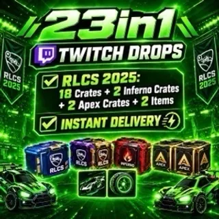 119in1🟦Twitch Drops🟦42 CASES,20 RL Painted,12 WHEELS,14COLOR,1 0EFFECTS, 2TITLES, 3DECAL, BANNER  - Rocket League Twitch Drops