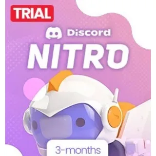 Discord Nitro - 3 Month TRIAL Subscription Key GLOBAL