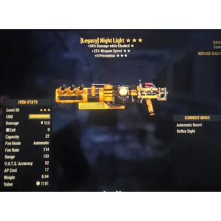 Night Light lvl 50 legacy weapon very rare
