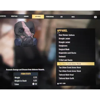 Fallout 76 tan urban scout mask