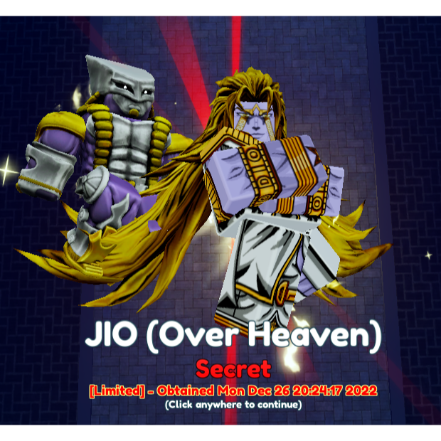 JIO OH / DIO OH (Over Heaven) - Roblox Game Items - Gameflip
