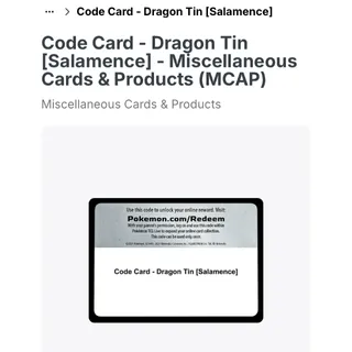 Pokémon salamence pack code