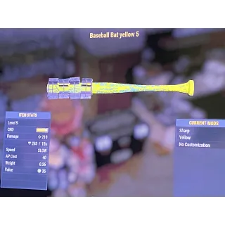 Yellow baseball bat level 5 xbox