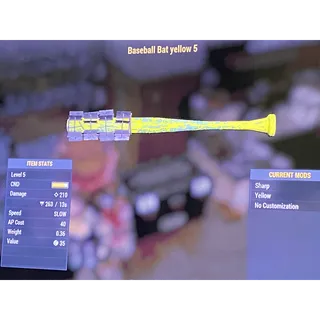 Yellow baseball bat level 5 xbox