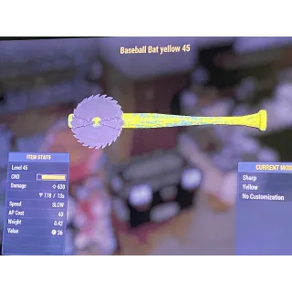 Yellow baseball bat level 45 xbox