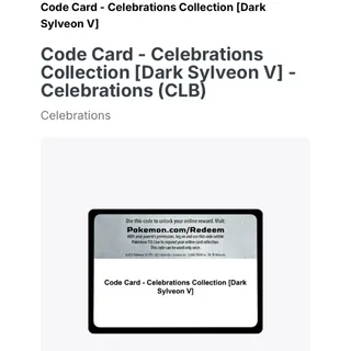 Pokémon celebrations sylveon tin pack code