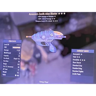 Assassins vital durability zenith alien blaster A5050