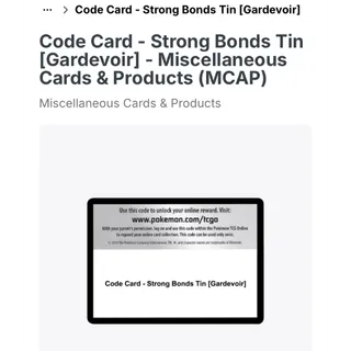 Pokémon strong bond gardevoir pack code