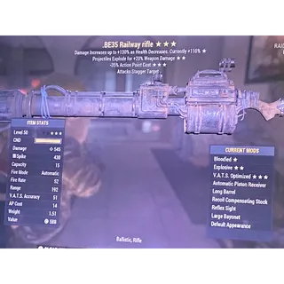 Bloodied explosive vats railway rifle level 50 be35