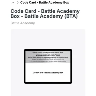 Pokémon battle academy pack code