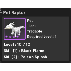 Pet World Zero White Raptor In Game Items Gameflip