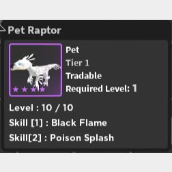 Pet | World Zero: White Raptor - Game Items - Gameflip