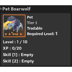 Pet World Zero Boarwolf In Game Items Gameflip - world zero roblox pets