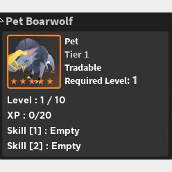 Pet World Zero Boarwolf In Game Items Gameflip - roblox world zero