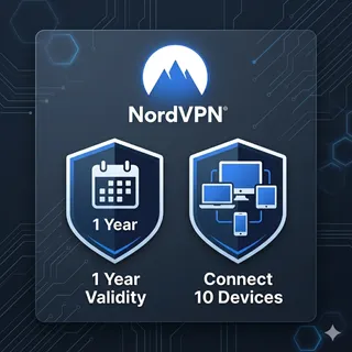NordVPN 1 Year / 12 Months Premium Subscription - Direct Activation - 10 Devices