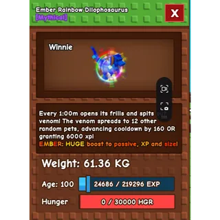 Rainbow Hatched Dilo Ember mutation 60+ kg