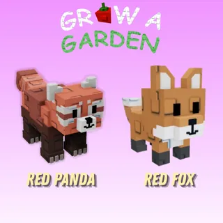 GROW A GARDEN RED PANDA + RED FOX