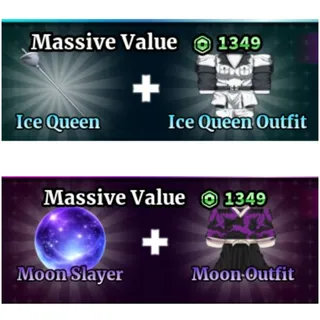 MOON SLAYER + MOON OUTFIT + ICE QUEEN OUTFIT + ICE QUEEN - SAILOR PIECE