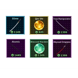 SLIME + QIN SHI + TRUE MANIPULATOR + ATOMIC SWORD + BLESSED MAIDEN + ABYSSAL EMPRESS - SAILOR PIECE