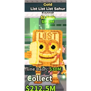 LIST LIST LIST SAHUR GOLD 2.5M/S