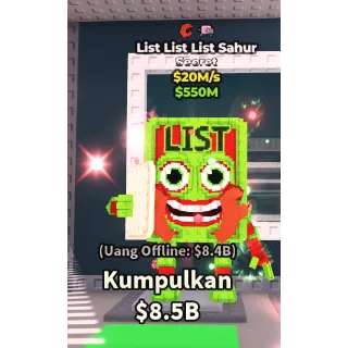 LIST LIST LIST SAHUR 20M/S