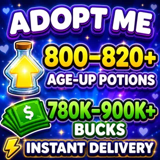 🧪800–820+ Age-Up Potions + 💵 780K–900K+ Bucks | ✨ ADOPT ME ACCOUNT ✨