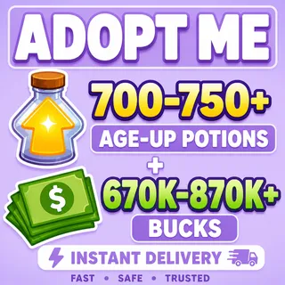 700–750+ Age-Up Potions + 700K–900K+ Bucks | ADOPT ME ACCOUNT