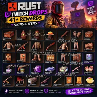 RUST | TWITCH DROPS 41+ REWARDS SKINS / ITEMS