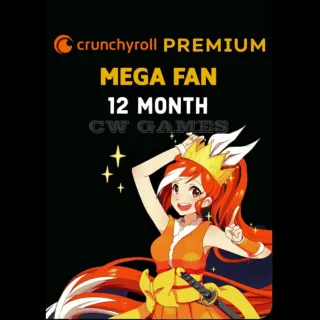 Crunchyroll Premium Mega Fan 12 Month Subscription ⚡ GLOBAL ⚡