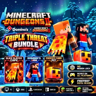 Minecraft Dungeons II - 3 Items Bundle Skin Cape Pet All Platforms