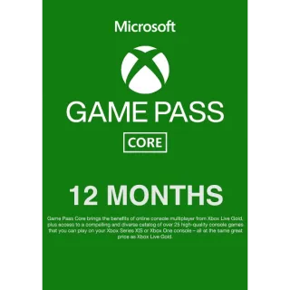Xbox game pass Core 12 months Account