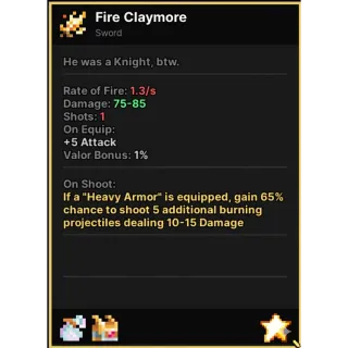 Fire Claymore PIXEL QUEST LEGENDARY