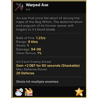 WARPED AXE PIXEL QUEST LEGENDARY